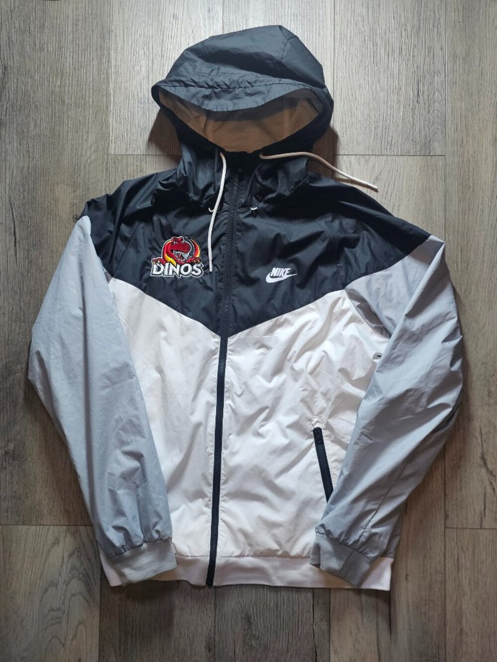 Nike Calgary Dinos Colorblock Windbreaker Track Jacket Size M Black Grey White